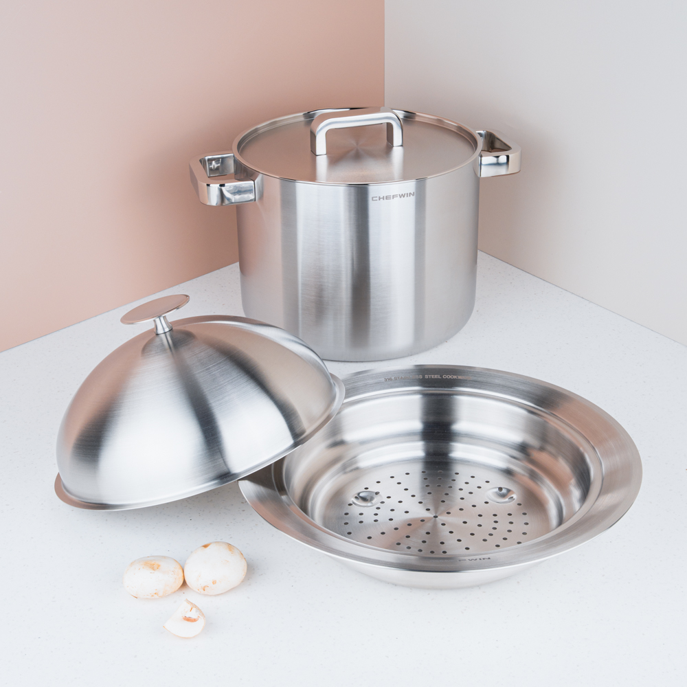 [N단독구성]쉐프윈 316 24cm 곰솥냄비+멀티스티머 돔뚜껑