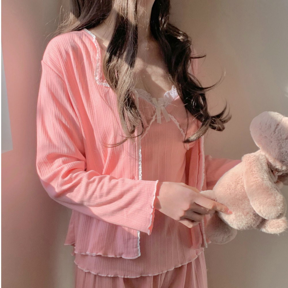 노브라잠옷 빅사이즈파자마 3피스잠옷 - 메인 이미지