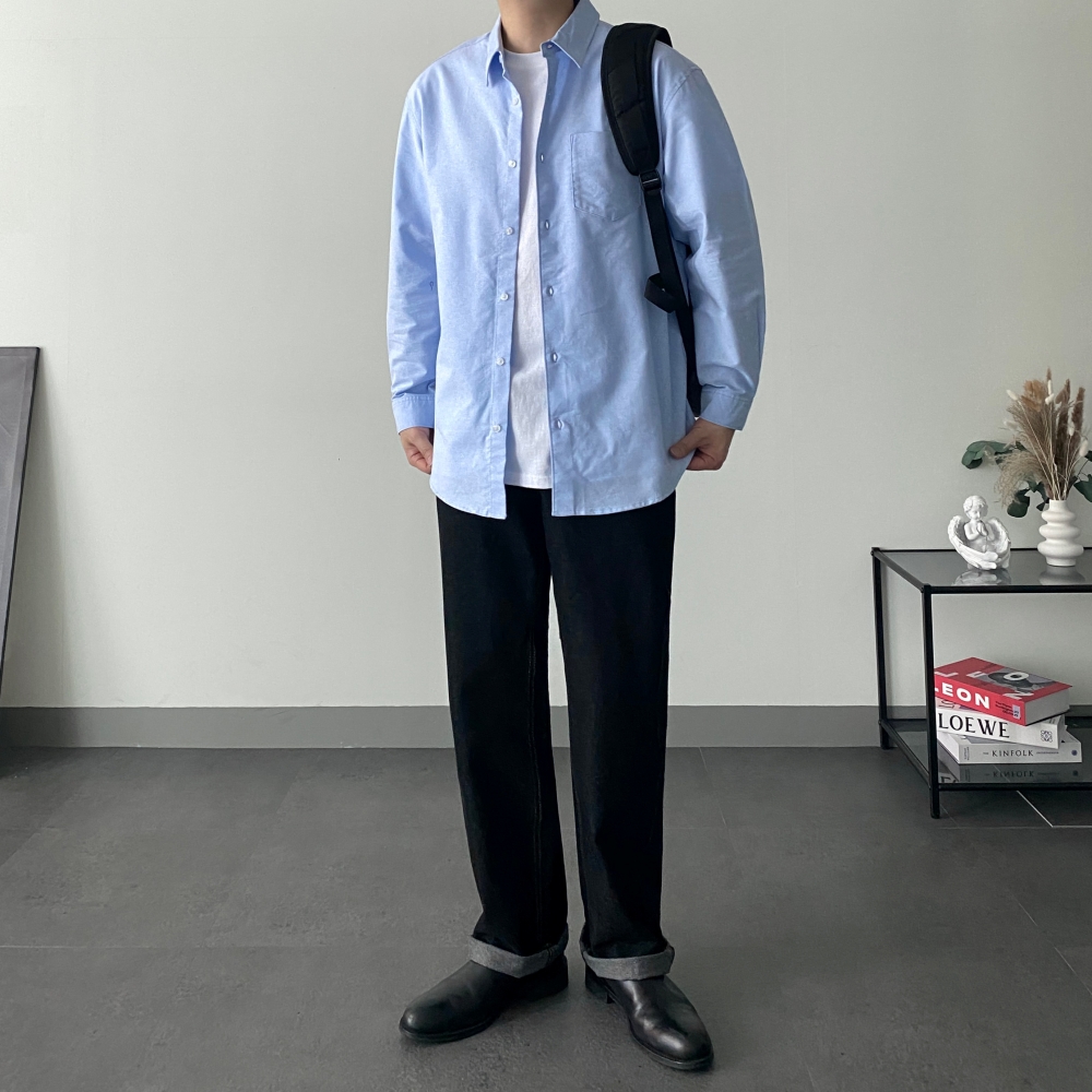 옥스포드셔츠 남자봄남방 남자오버핏셔츠 - 상세 이미지 2