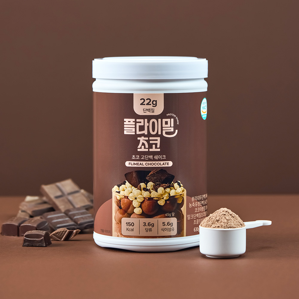 플라이밀 단백질 쉐이크 대용량 초코, 630g, 1개