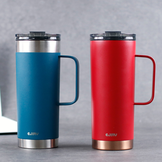 스텐머그컵 에지리 블랑 이중진공 뚜껑머그 600ml, 루비레드 - 상세 이미지 5