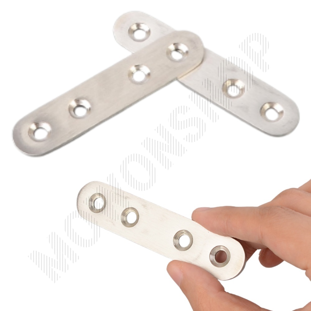 일자 평철 앵글 브라켓 경첩 스텐 보강철판 89mm 10P