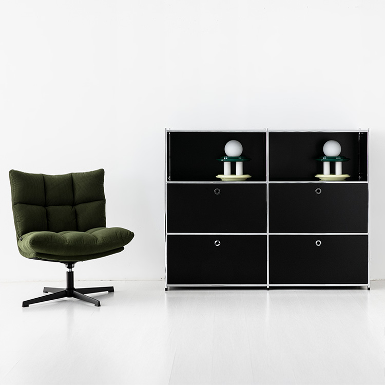 심플리 2x3 수납장 4문 BC133 1520mmx400mmx1210mm, 3단, 매트블랙 7652.9776 - 상세 이미지 2