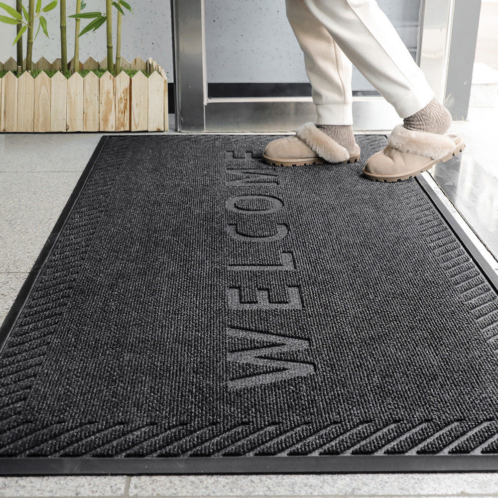 missmone 웰컴 어서오세요 업소용 출입문 사무실 현관 입구 도어 매트 발매트 발판 챠콜, 60x90cm