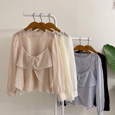허니제이 / 세트 켑토 시스루 러플 뷔스티에 블라우스(5color) : 투디메쉬