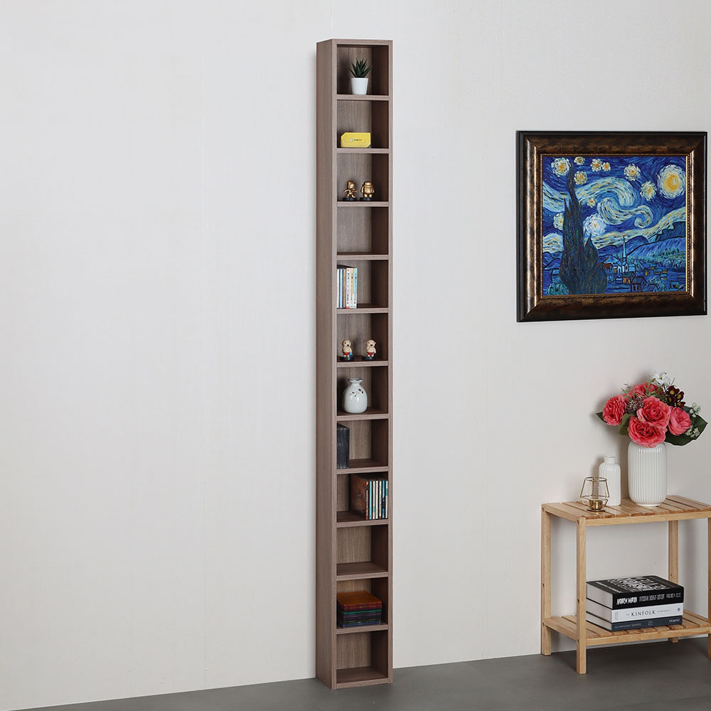 모던 틈새 CD장 200x150x2000mm, 12단, 아카시아