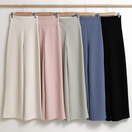 에드리아 여성 하이웨스트 밴딩 통바지 와이드팬츠 빅사이즈 일자 슬랙스