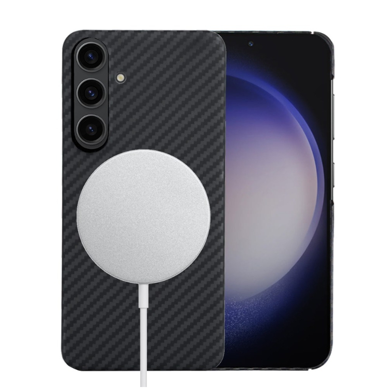 그리핑 맥세이프 아라미드 슬림 하드 리얼 카본 폰 케이스 블랙, 갤럭시S23 플러스