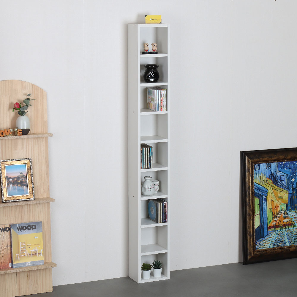 모던 틈새 CD장 200x150x1500mm, 9단, 크림화이트