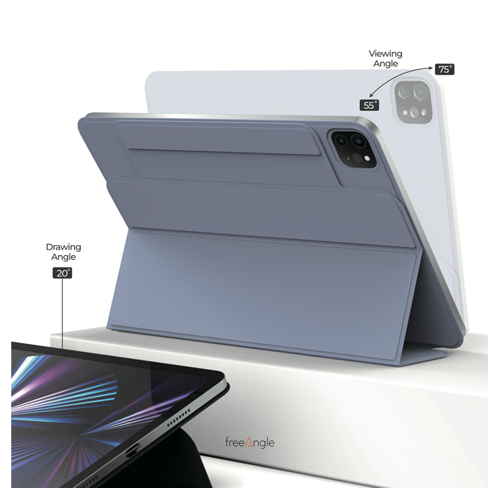모키보 프리앵글 SLIM 각도조절이 되는 아이패드케이스 거치대 커버 펜슬수납 마그네틱 - 프로11인치