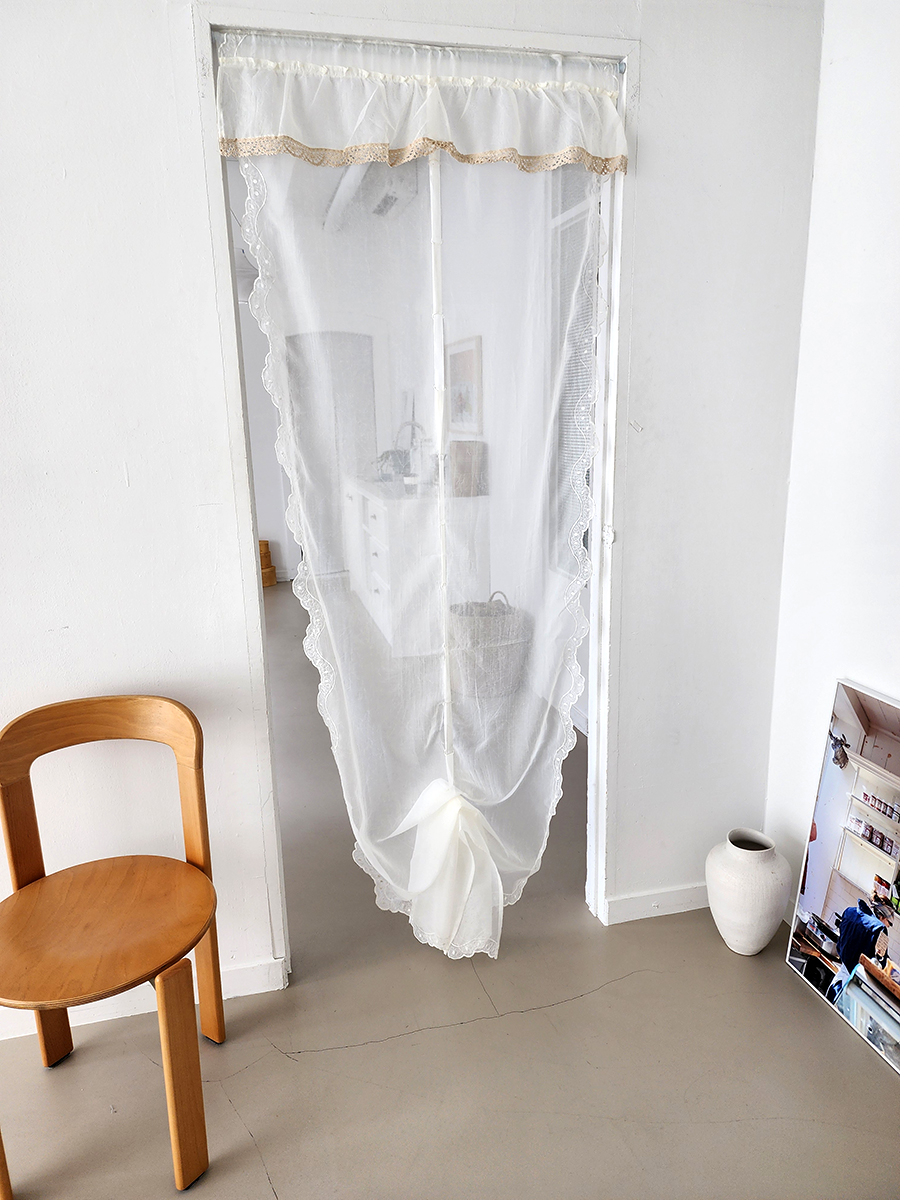 블랑쉬 바람의 속삭임 크레이프 얀 러블리 빈티지 커튼 80x250