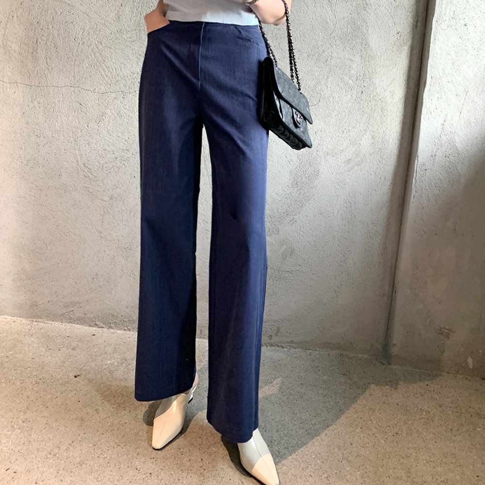 라치타 코튼 데님 와이드 팬츠 - 상품 이미지