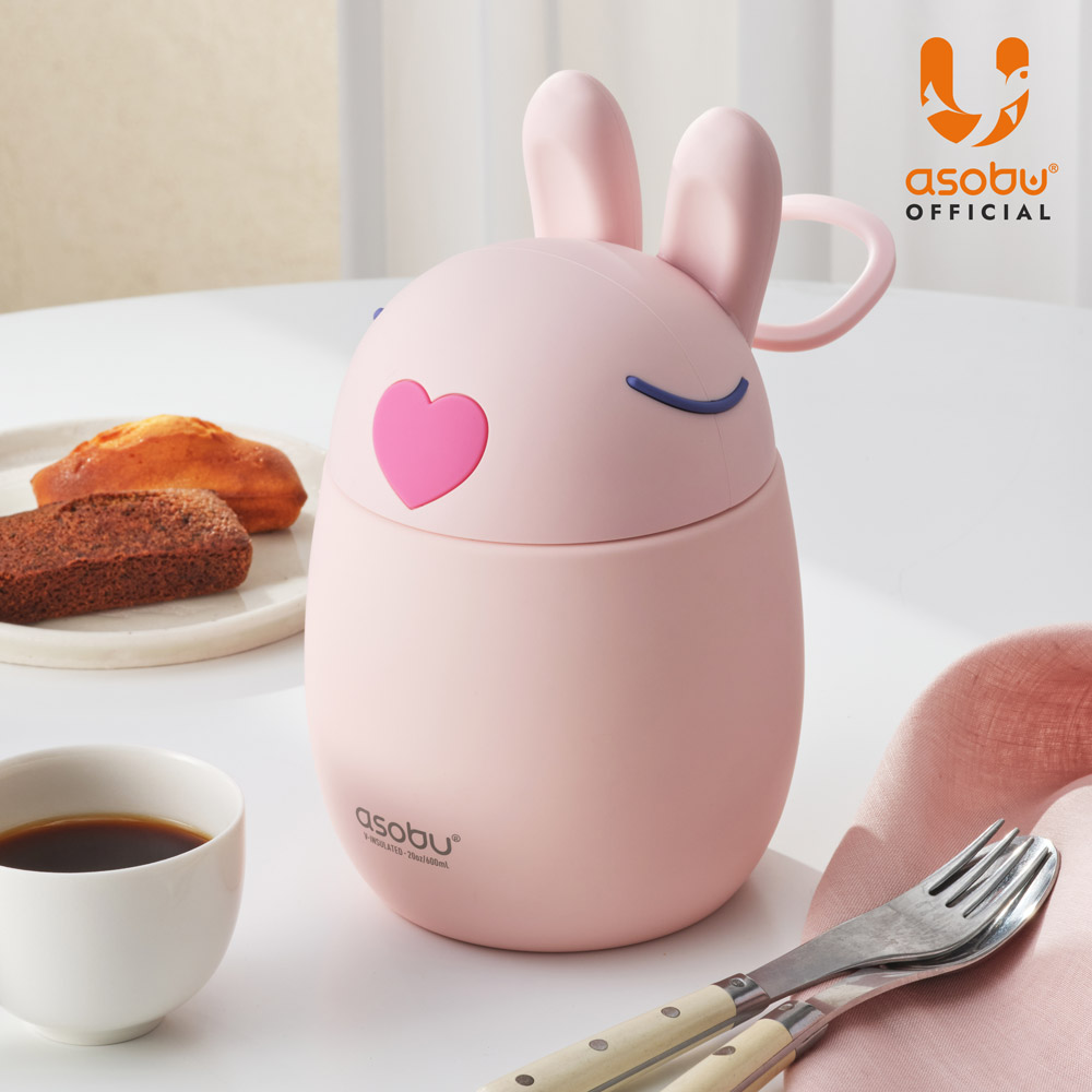 아소부 스테인레스 보온 보냉 베스티 푸드자 보온도시락 베스티 학생 수능 600ml, 버니 - 상세 이미지 2