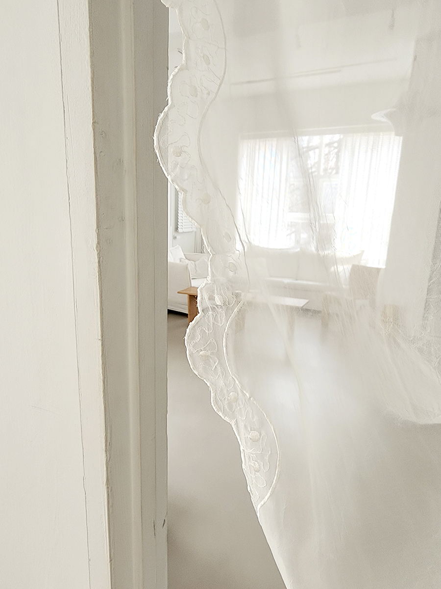 블랑쉬 바람의 속삭임 크레이프 얀 러블리 빈티지 커튼 80x250