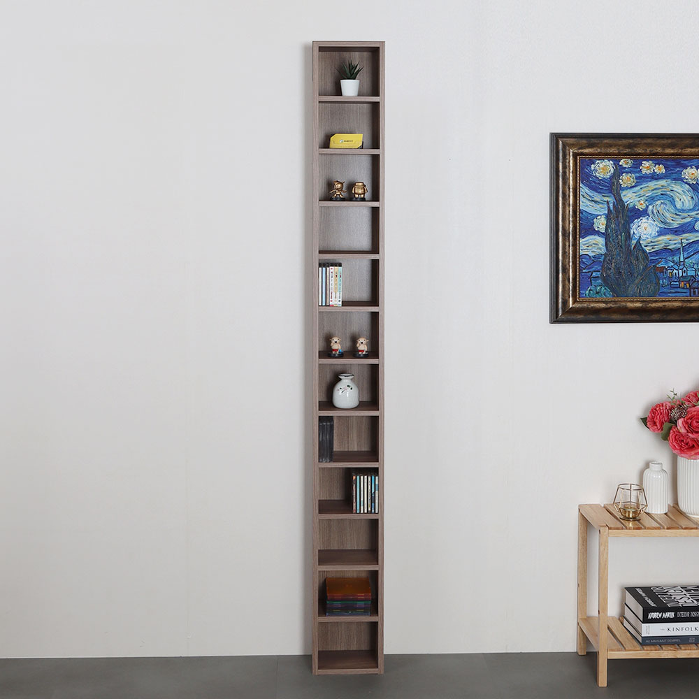 모던 틈새 CD장 200x150x2000mm, 12단, 아카시아