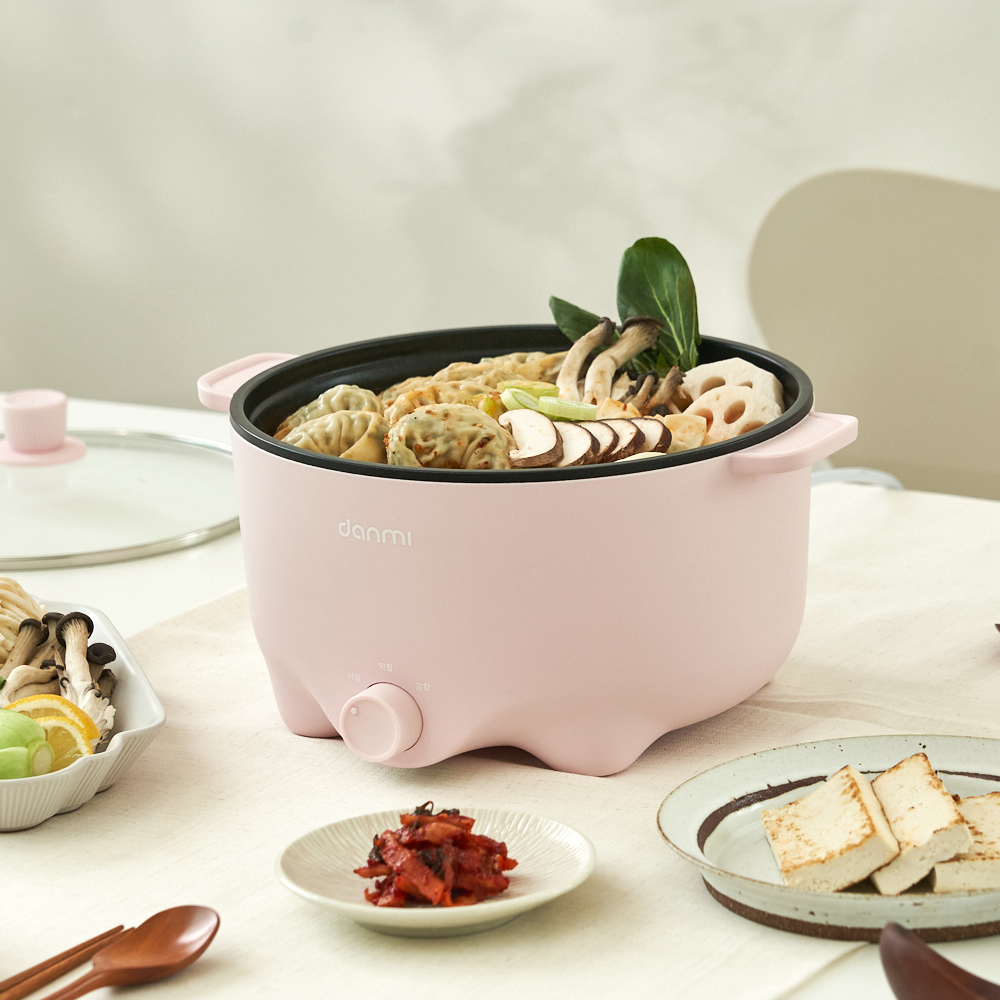 단미 멀티쿠커 전기냄비 찜기 찜솥 프라이팬 그릴 샤브샤브 여행용 캠핑용 전골냄비 3L MEK01