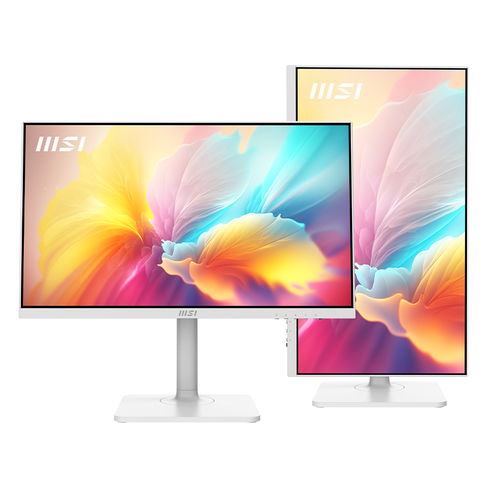 MSI 모니터 61cm(24인치) FHD 100Hz IPS 피벗 화이트 PD15W 무결점 MD2412PW : MSI공식몰