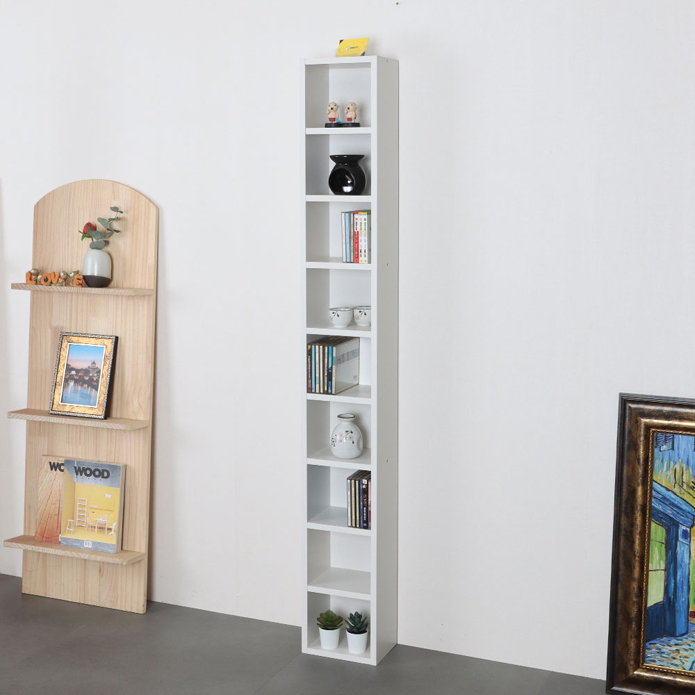 모던 틈새 CD장 200x150x1500mm, 9단, 크림화이트