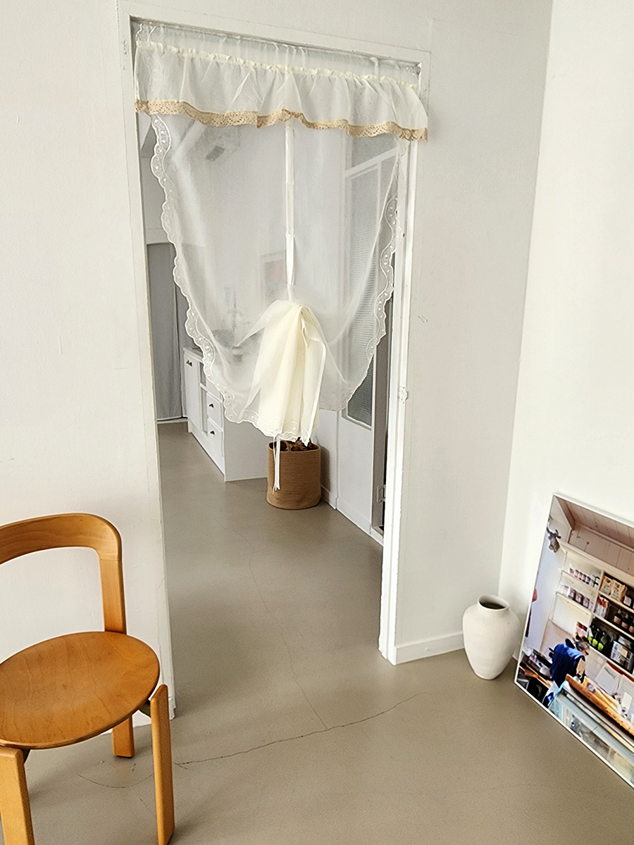 블랑쉬 바람의 속삭임 크레이프 얀 러블리 빈티지 커튼 80x250