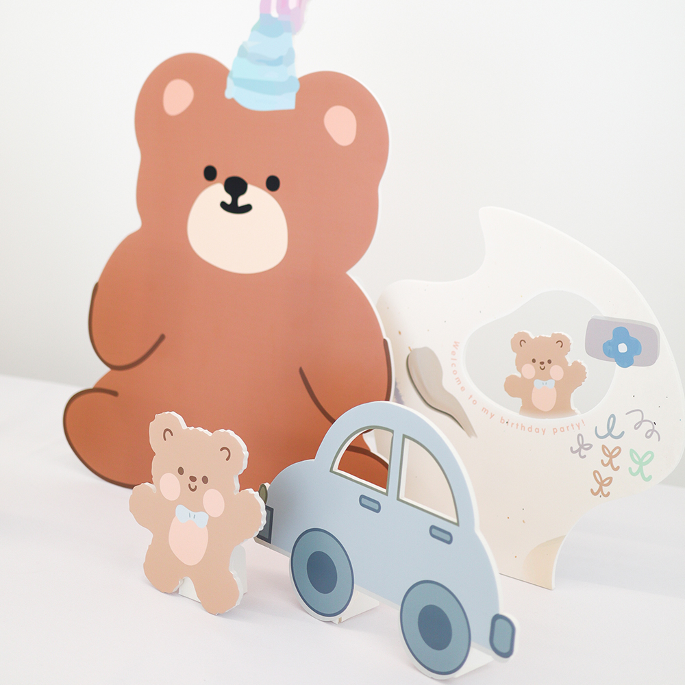 [미소쌤] 곰돌이 생일파티 포토존 환경구성 기념일 100일 돌 파티 장식 데코 소품 행사 - 상세 이미지 3