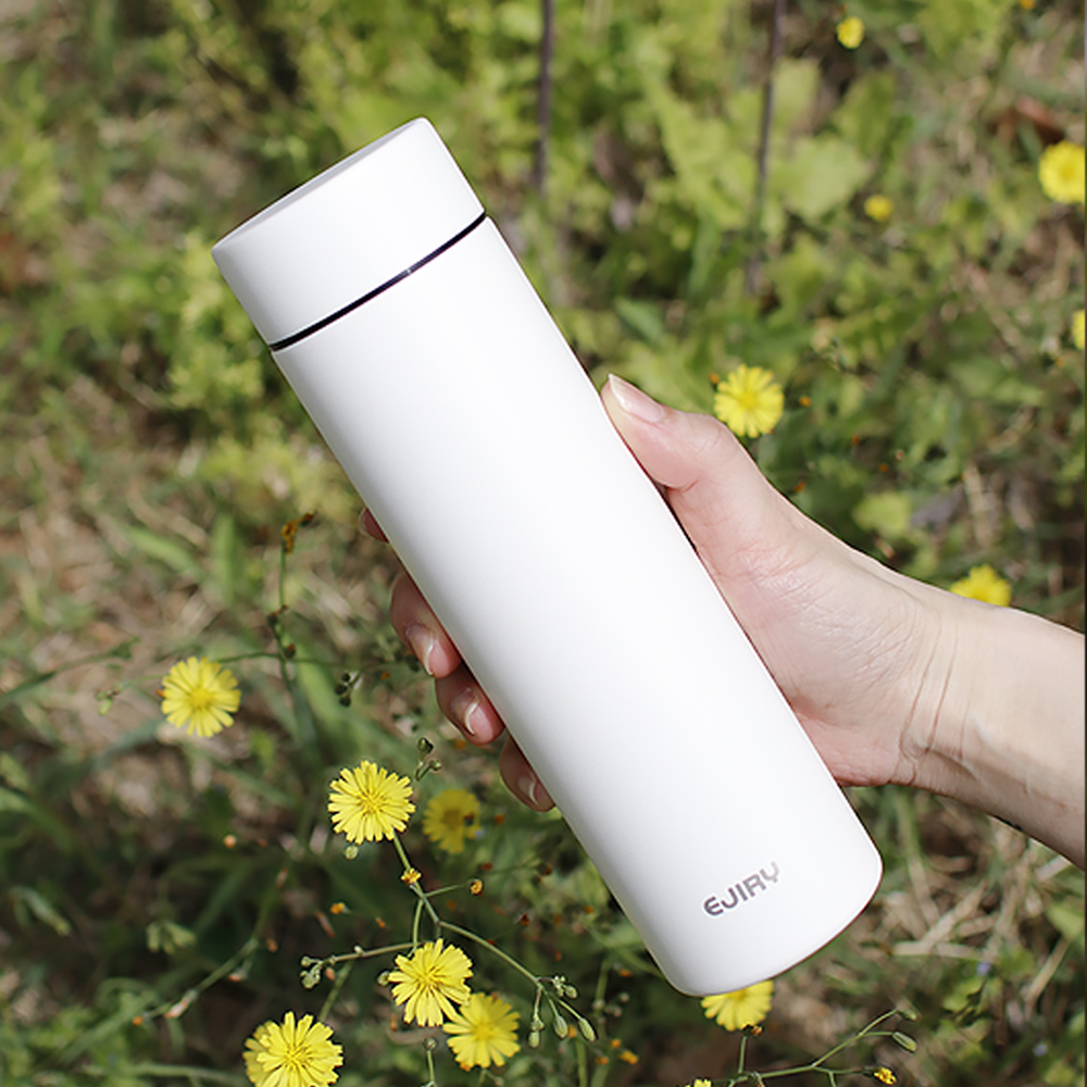 에지리 초경량 포켓 텀블러 미니 보온보냉 물병 400ml, 스노우화이트 - 메인 이미지