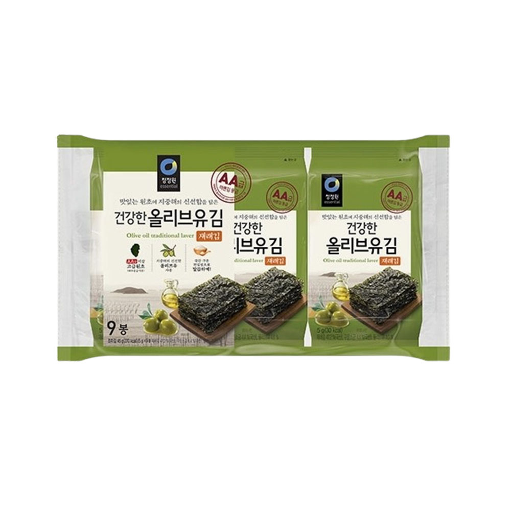 청정원 올리브유 재래김 도시락김 파래김 5g X 9개 - 메인 이미지