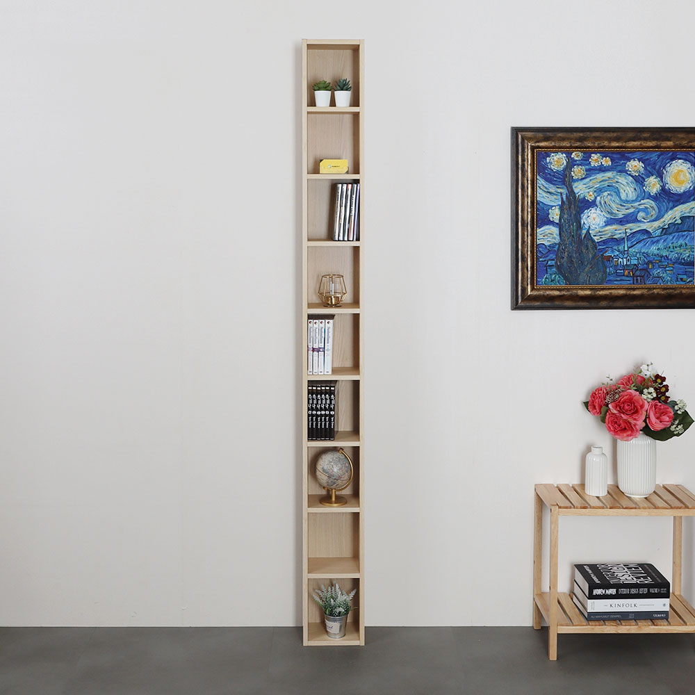 모던 틈새 DVD장 200x150x2000mm, 9단, 오크 - 상세 이미지 3