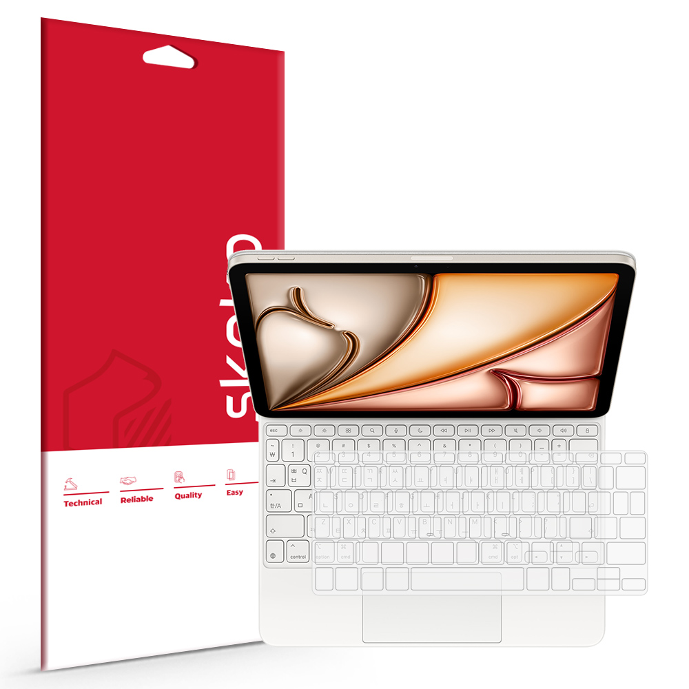 아이패드에어 11 7세대 M3 매직키보드 슬림 TPU 키스킨 덮개 커버+팜레스트 필름