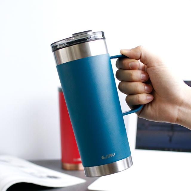 스텐머그컵 에지리 블랑 이중진공 뚜껑머그 600ml, 루비레드 - 상세 이미지 3