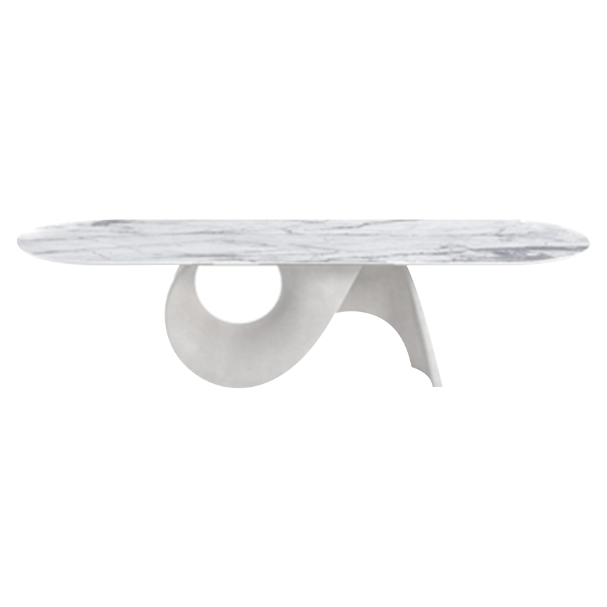 씨쉘 천연대리석 거실 타원형 다이닝 테이블 Seashell Table