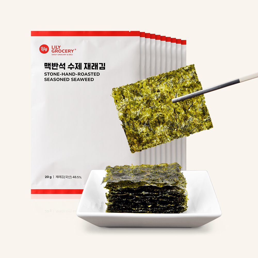 릴리그로서리 맥반석 수제 재래김 조미김 구운 전장김 20g, 10개