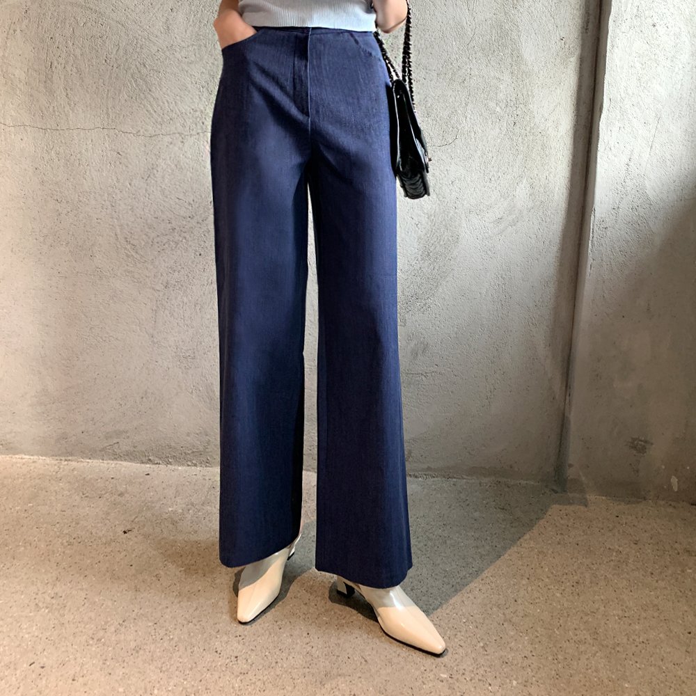 라치타 코튼 데님 와이드 팬츠 - 상세 이미지 4