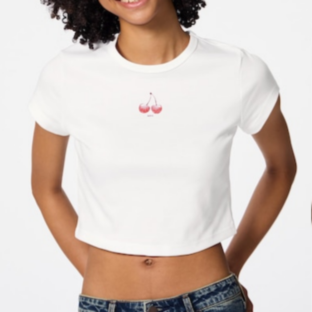 지유 반팔티 그래픽 미니 T MUSEUM OF ICE CREAM 여자 여성 크롭 티셔츠 356590 - 상품 이미지