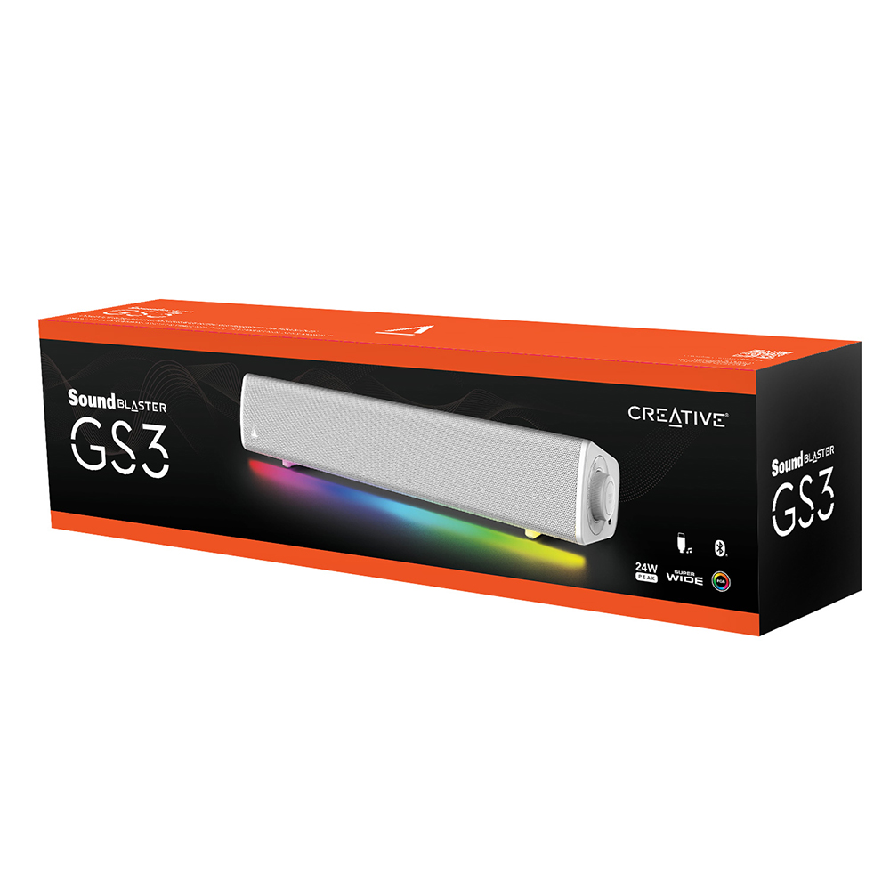 [할인 특가]크리에이티브 사운드 블라스터 GS3 WHITE RGB 사운드바 - 상세 이미지 3