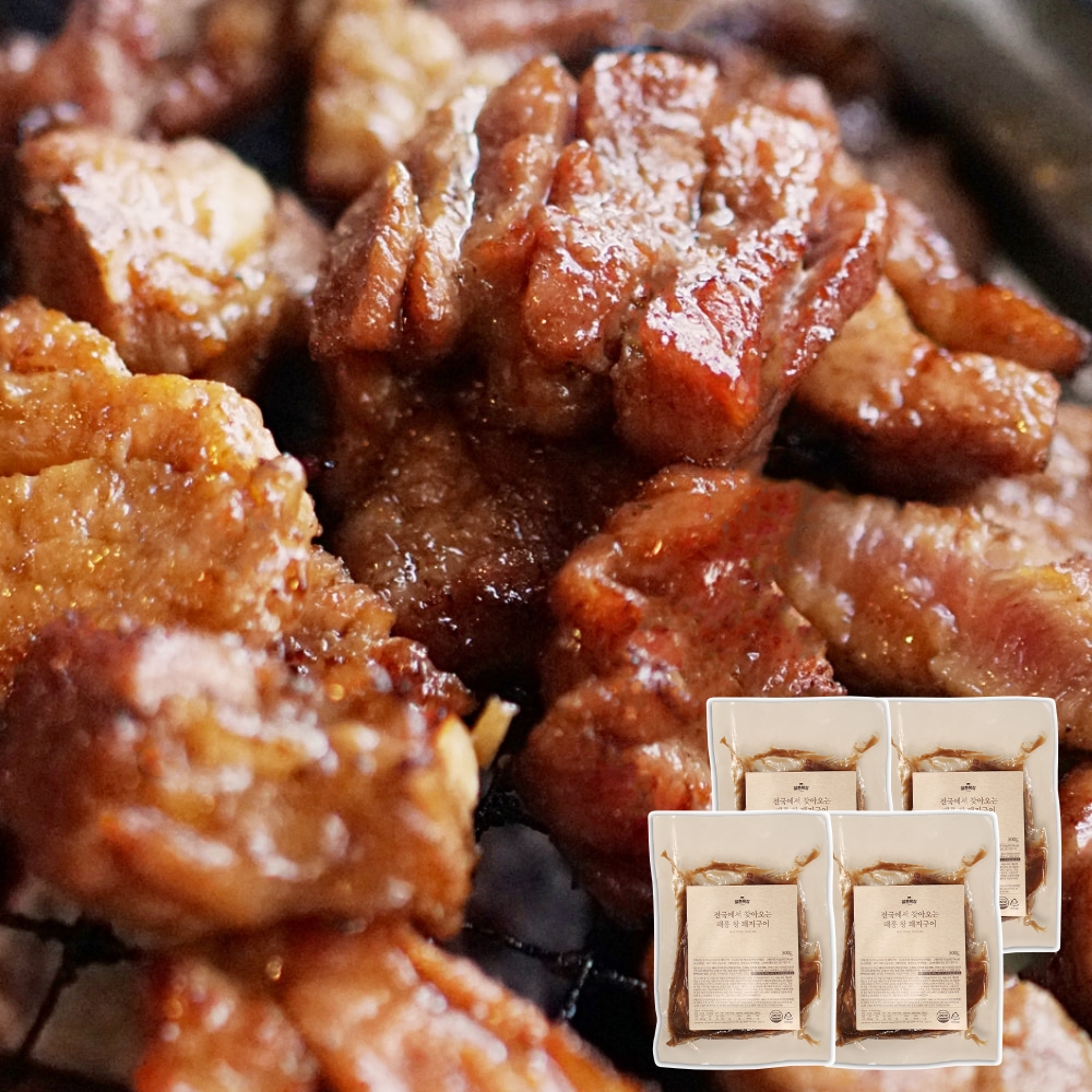 설촌목장 태릉 왕돼지구이 500g 4팩 양념 돼지갈비