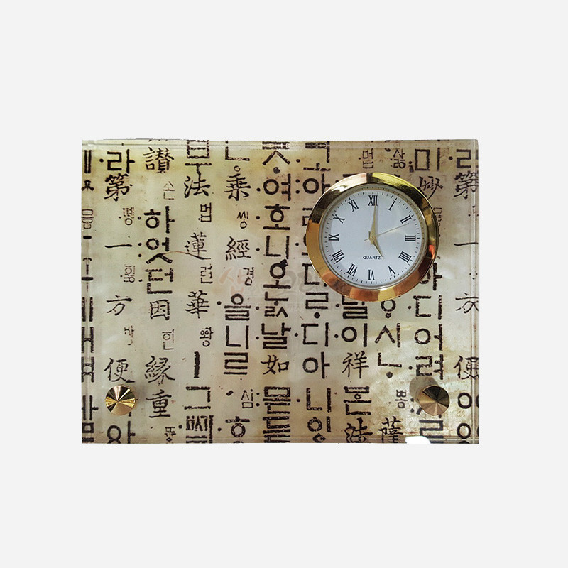 외국인 바이어 선물 탁상용시계-한지 훈민정음 한국기념품 - 메인 이미지