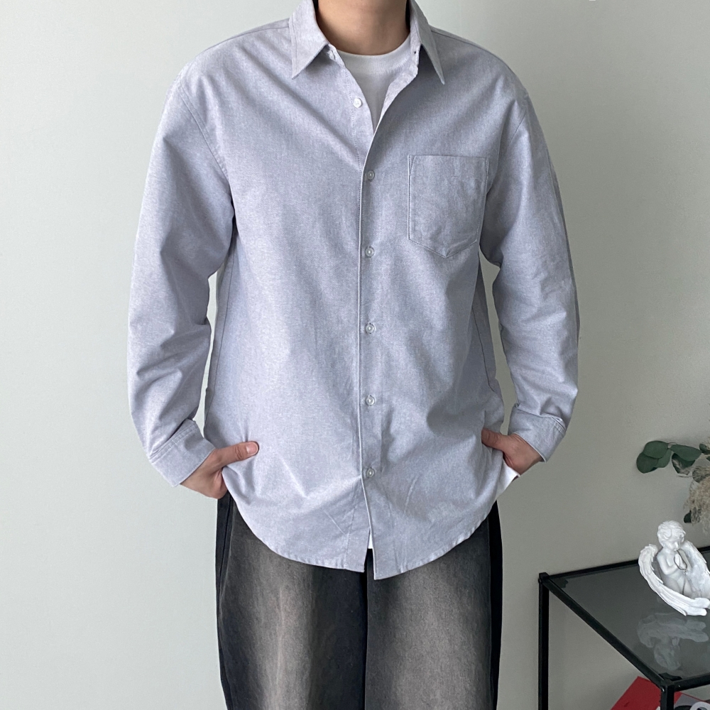 옥스포드셔츠 남자봄남방 남자오버핏셔츠 - 상세 이미지 3