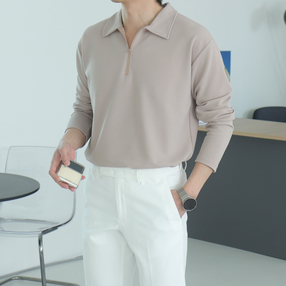 남자 긴팔티 머슬핏 헨리넥 빅사이즈 남자 카라티 - 상세 이미지 2