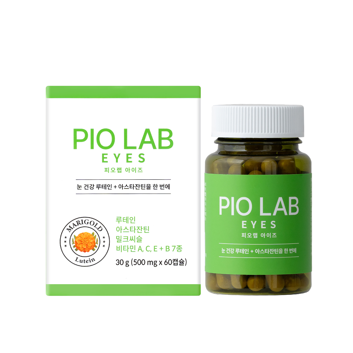 피오랩 아이즈 강아지 고양이 눈 영양제 눈물자국 백내장 루테인 아스타잔틴 60캡슐, 1개
