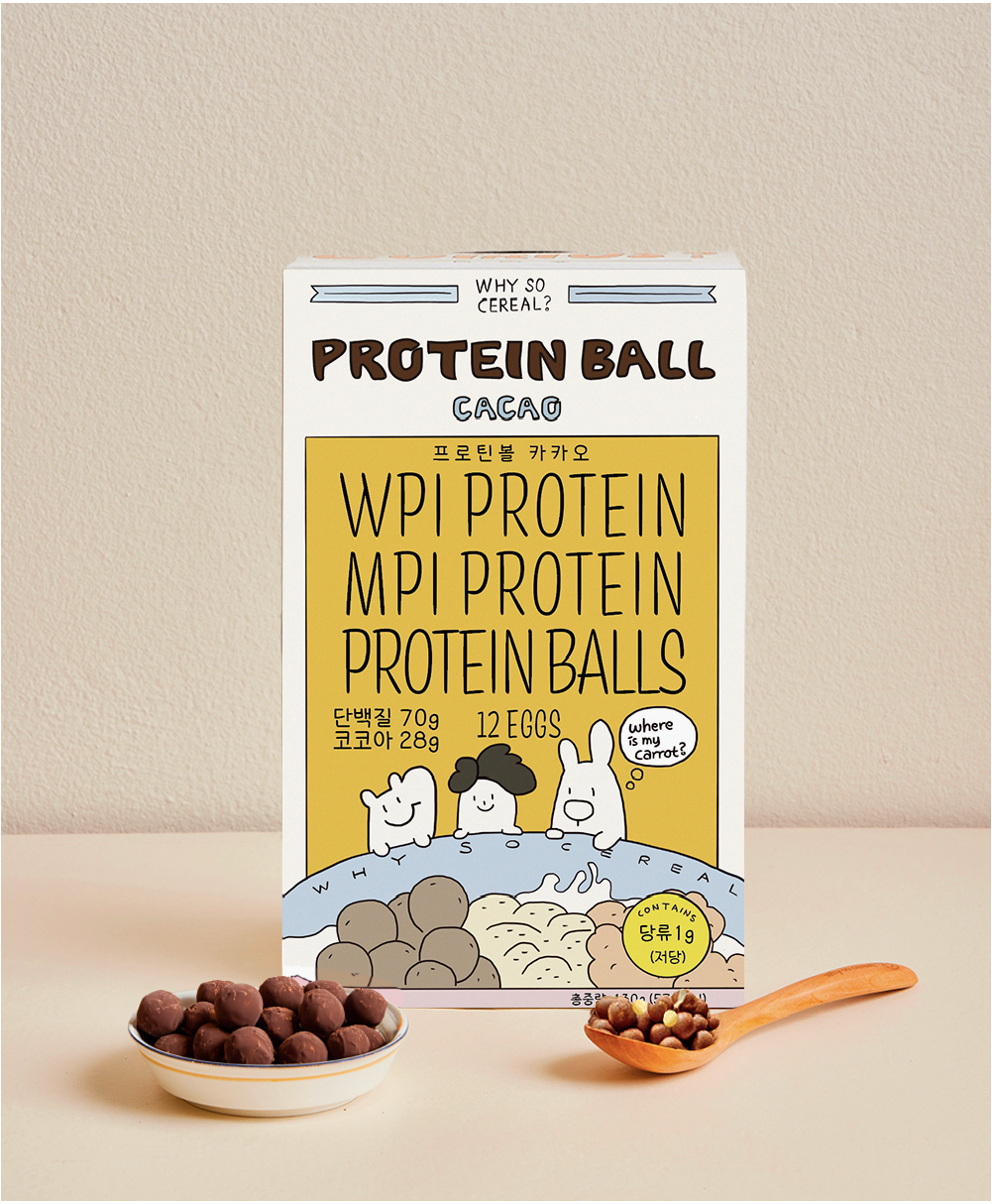 프로틴볼 카카오 130g 단백질시리얼 보충 헬스 건강 운동 저당 알룰로스 분리유청