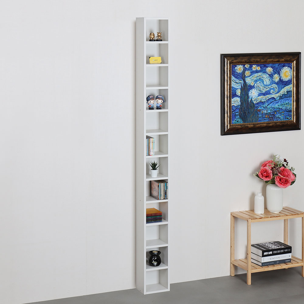 모던 틈새 CD장 200x150x2000mm, 12단, 크림화이트 - 메인 이미지