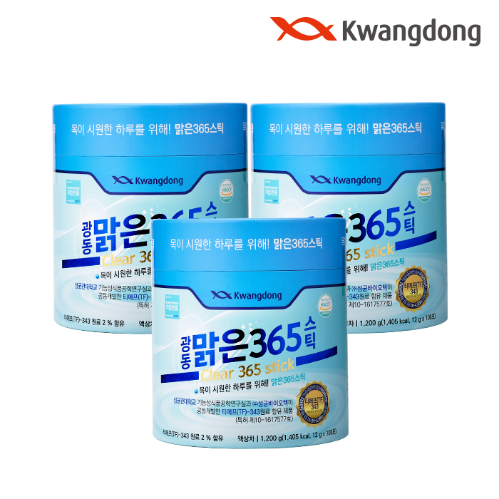 광동 맑은365 스틱 목에좋은차 목관리 선물 100포, 3개 - 상품 이미지