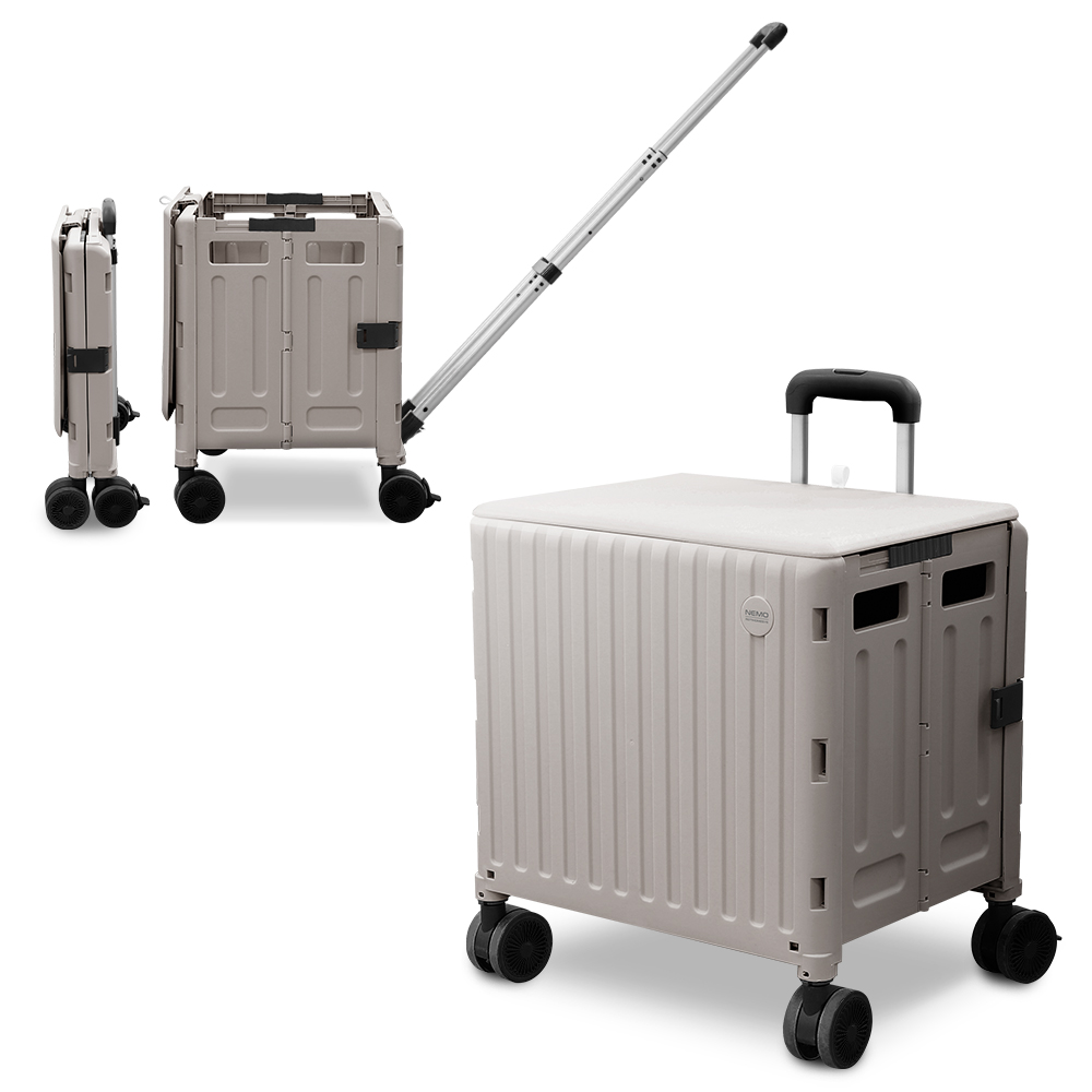 로티홈시스 접이식 카트 쇼핑 마트 시장바구니 장바구니 캐리어 L(대형), 크림