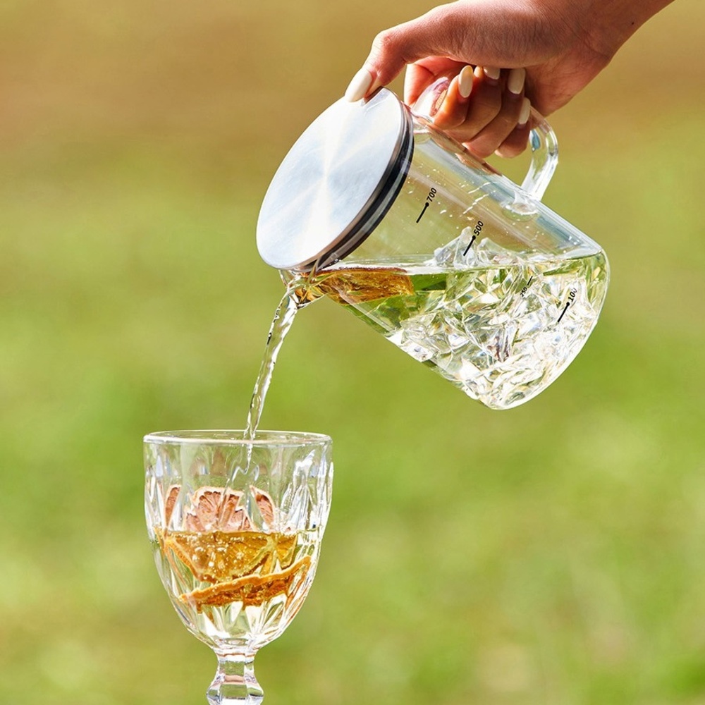 내열유리물병 냉장고 보틀 티백 음료 물피쳐 손잡이 워터포트 저그 700ml - 메인 이미지