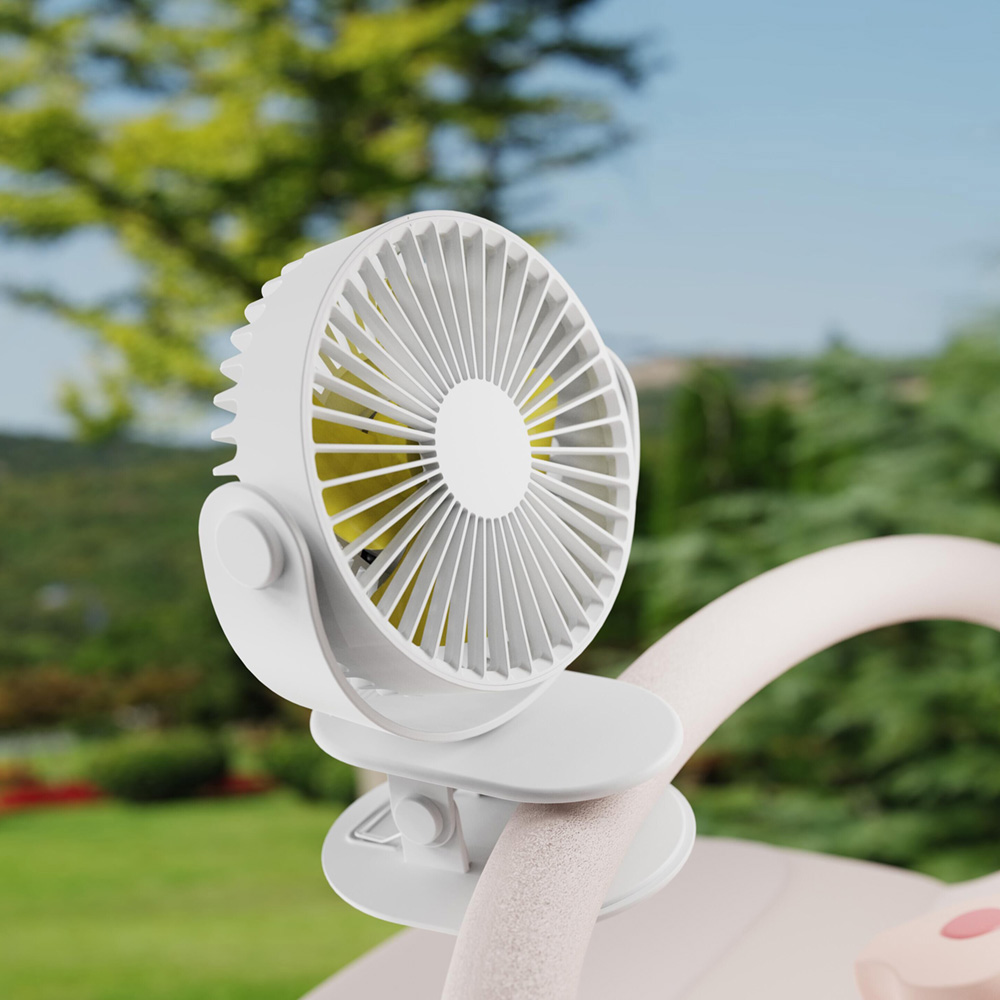 [1+1] 애니클리어 휴대용 충전식 클립스탠드 충전식 집게형 유모차 선풍기 PDB-CSF10