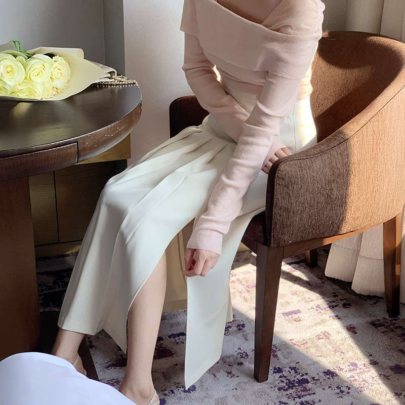 메르빗 플리츠 슬릿 롱 스커트 sk7217 - 상세 이미지 4