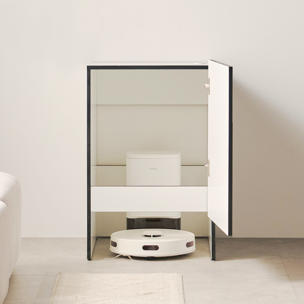 홈트리가구 로봇청소기장 수납장 로보락장 로청장 500x580x770mm, 1단, 카키 이미지 8