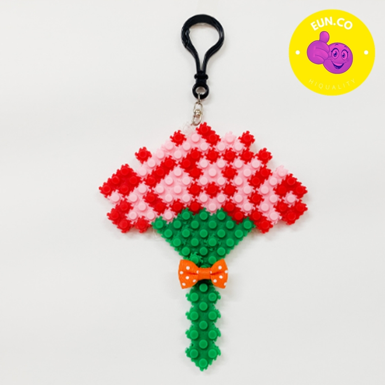DIY 카네이션 키링 하비블럭 만들기 세트 어버이날 스승의날 특별한 선물 키홀더 열쇠고리 - 메인 이미지