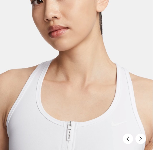 국내매장 나이키 스우시 프런트 지퍼 미디엄 서포트패드 스포츠 브라 S3 FN2732-100 - 상세 이미지 5