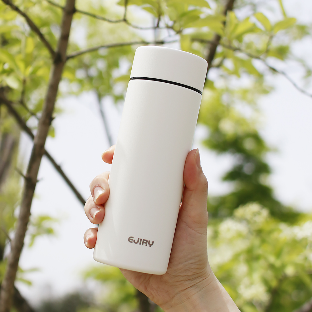 에지리 초경량 포켓 텀블러 미니 보온보냉 물병 300ml, 스노우화이트 - 메인 이미지